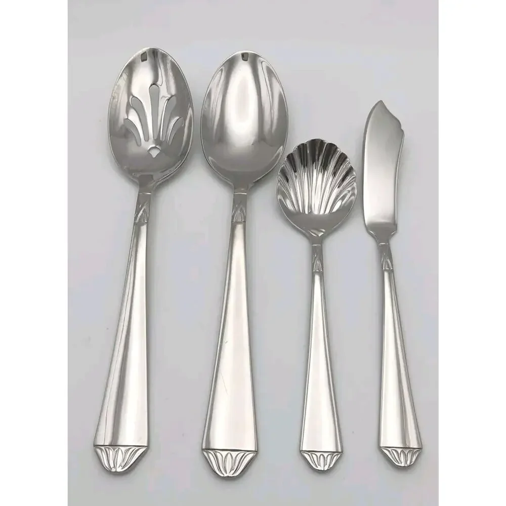 Lenox British Colonial Serving Hostess 4 Piece Set 18/10 Stainless Flatware Rare